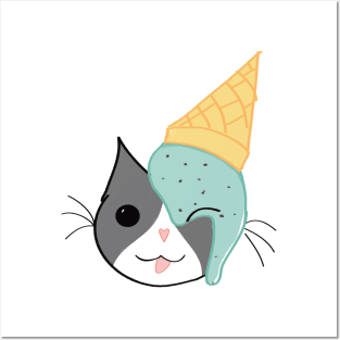 Ice Cream cat Posters and Art